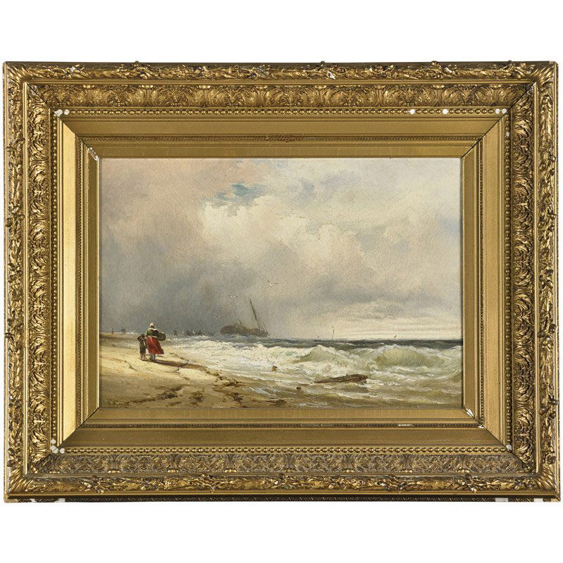 Edward Moran (American, 1829-1901): Untitled; Oil on canvas (framed); Signed; 14 1/8" x 20 1/8"; Provenance: Private Collection, California
