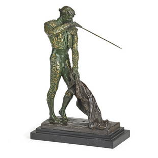 Malvina Hoffman (American, 1887-1966): Bullfighter, 1953; Bronze on wood base; Signed and dated "(c) 1953 Malvina Hoffman" with foundry mark "Roman Bronze Works Inc. N.Y."; 14" high; 15 1/4" (with base); Literature: Malvina Hoffman: Yester