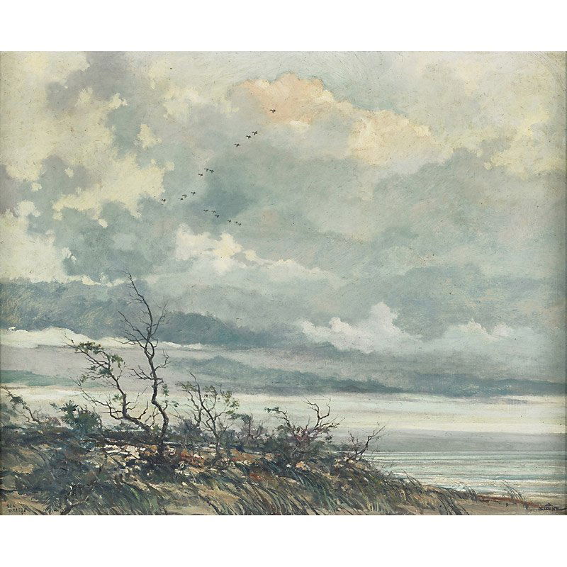 Eric Sloane (American, 1905-1985): Sea Breeze; Oil on Masonite (framed); Signed and titled; 20 1/8" x 24"; Provenance: Private Collection, New Jersey