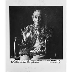 Allen Ginsburg (American, 1926-1997): Untitled (Dorothy Norman in her New York Home), 1987; Five gelatin silver prints; Each signed and inscribed; 14" x 10 7/8" (each); Provenance: From the Collection of Dorothy Norman