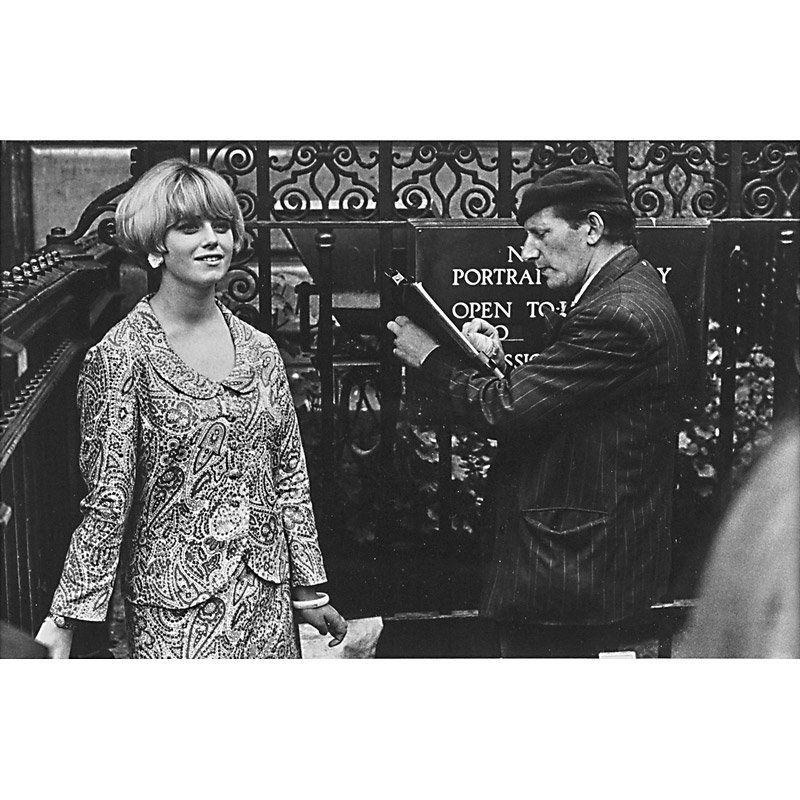 Roger Mayne (British, 1929-2014): Portrait Artist Outside National Portrait Gallery, 1965; Gelatin silver print (framed, printed 1989); Signed and dated; 8" x 12 1/8" (sight); Provenance: Private Collection, New York