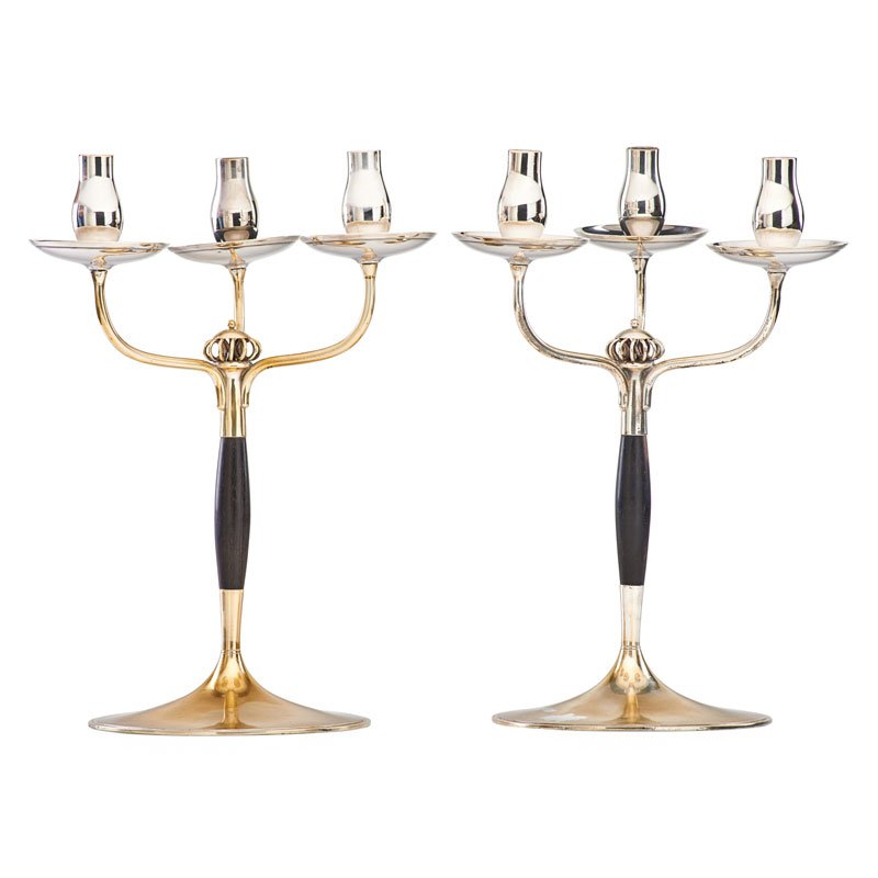 AXEL SALOMONSEN Pair of sterling candelabra (1 of 2)
