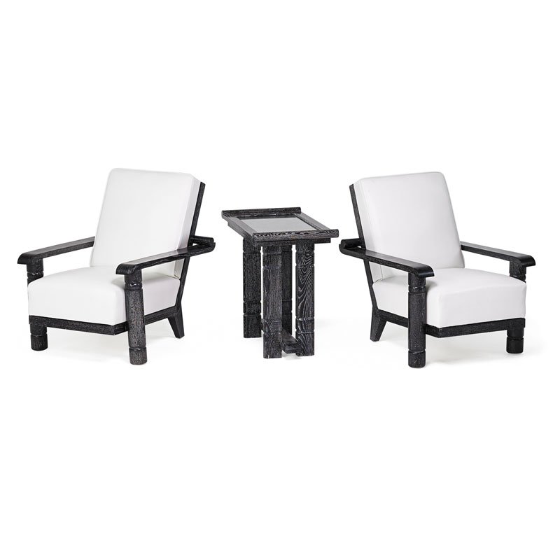 FRENCH Pair of lounge chairs and side table (1 of 9)