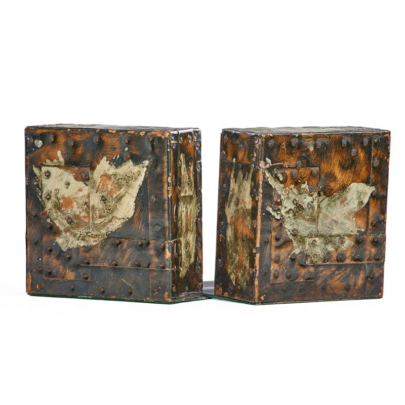 PAUL EVANS Rare Patchwork bookends (1 of 2)