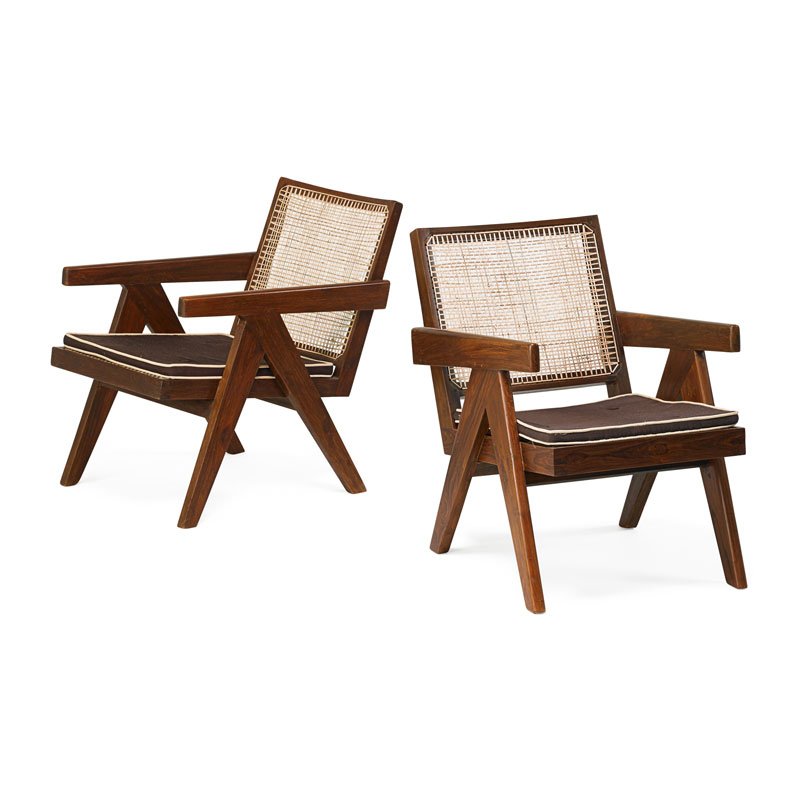 PIERRE JEANNERET Pair of Chandigarh lounge chairs (1 of 5)