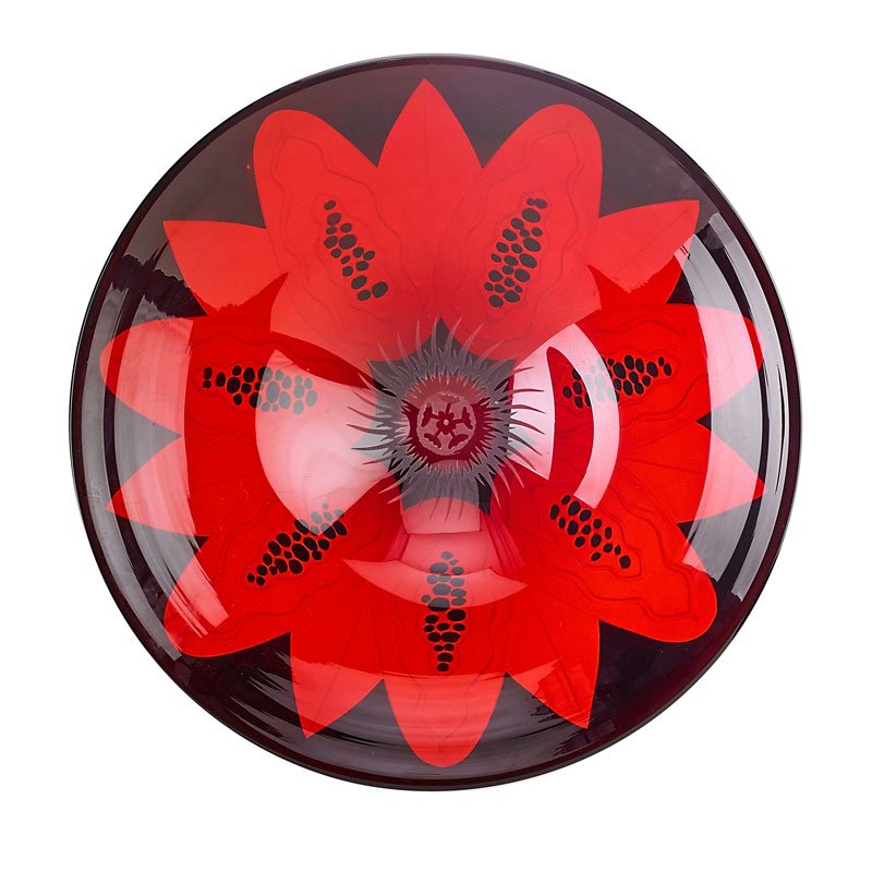 DUNCAN McCLELLAN Massive bowl: DUNCAN McCLELLAN (b. 1955) Massive bowl, Florida Blown and sandblasted glass Signed 5 1/2" x 19 1/2"