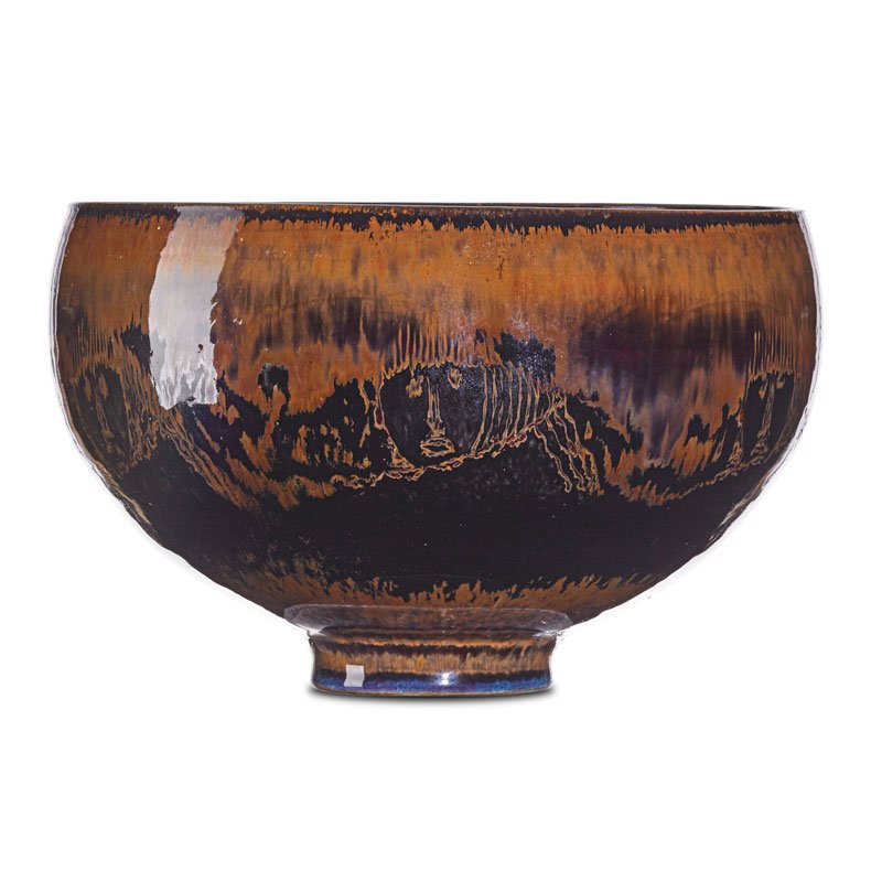 SCHEIER Bowl: EDWIN SCHEIER (1910 - 2008) MARY SCHEIER (1908 - 2007) Early bowl with figures, New Hampshire, 1950s-60s Signed 5 1/2" x 9"