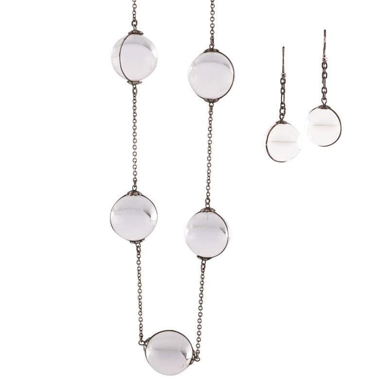 CRYSTAL "POOL OF LIGHT" NECKLACE & EARRINGS (1 of 6)