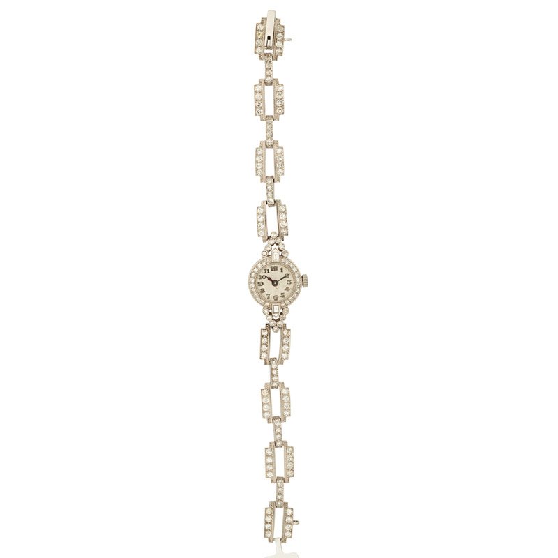 LADY'S ART DECO DIAMOND PLATINUM DRESS WATCH (1 of 1)