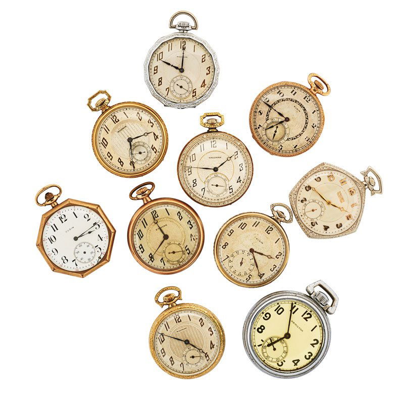 TEN ART DECO OPEN FACE POCKET WATCHES (1 of 1)