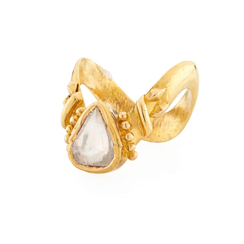 INDIAN ROSE CUT DIAMOND & HIGH CARAT GOLD RING (1 of 3)