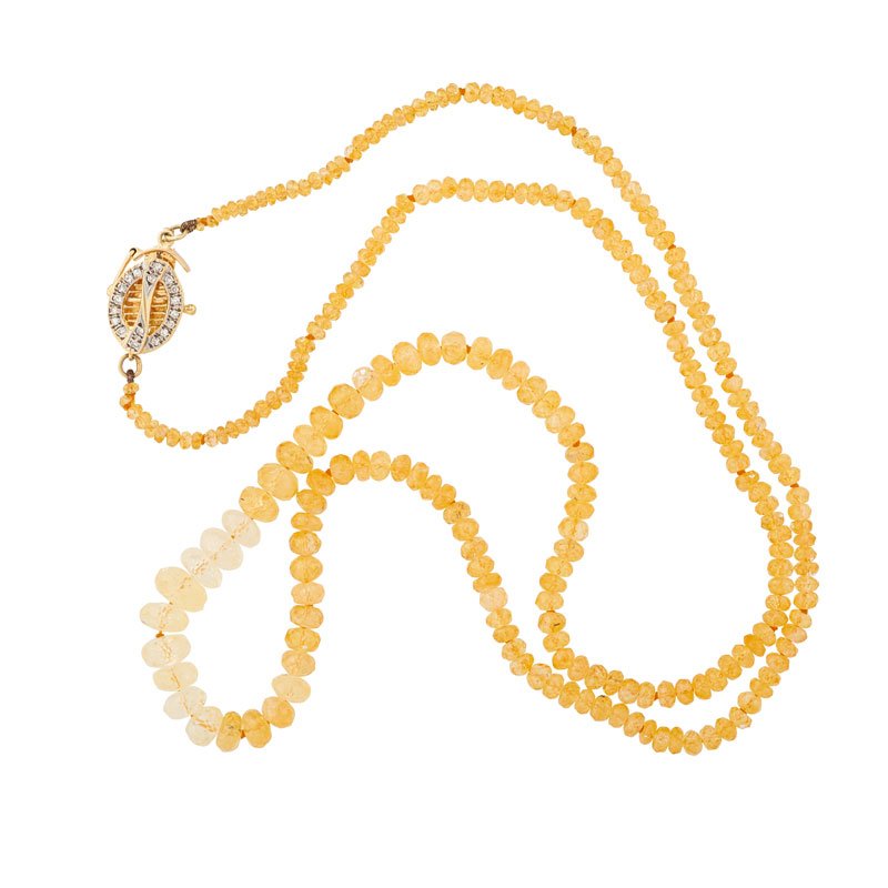 FACETED YELLOW SAPPHIRE BEAD NECKLACE (1 of 3)