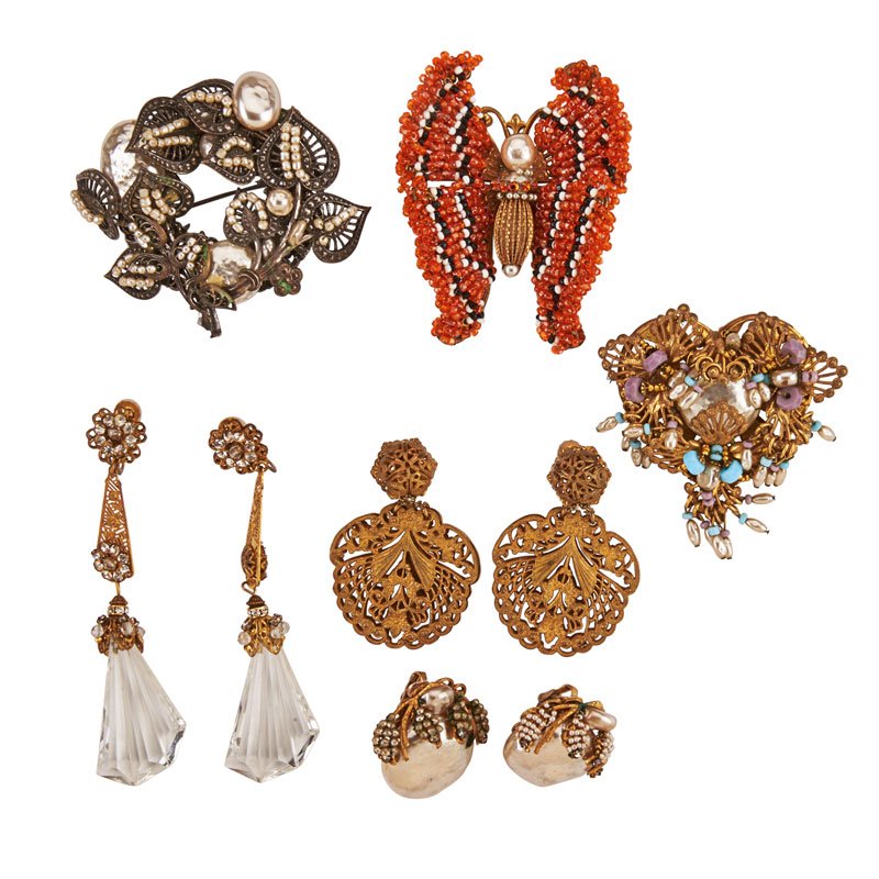 NINE PIECES OF MIRIAM HASKELL JEWELRY (1 of 2)