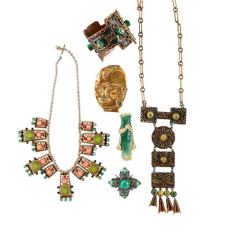 SIX PIECES VINTAGE MEXICAN OR COSTUME JEWELRY (1 of 1)