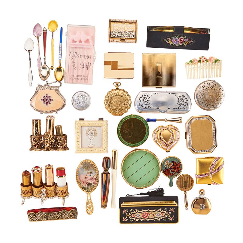 COLLECTION OF VINTAGE LIPSTICKS, COSMETICS, ETC. (1 of 1)