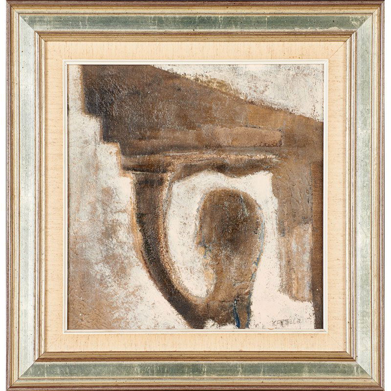 JORGE CASTILLO (Spanish, b. 1933): Two oils on canvas: "El Hombre en el Piano" and "Bajo el Piano" (framed separately); Both signed and dated (one dated to verso); Larger: 13" x 16"; Provenance: Purchased directly from artist/artist's