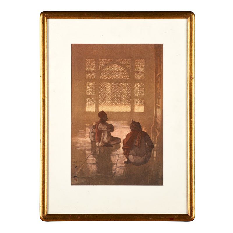 YOSHIDA HIROSHI (Japanese, 1876-1950): A Window in Fatehpur-Sikri (Fuwatepuuru Shikuri), 1931; Woodblock in colors (framed); Pencil signed and titled, stamped; 15 3/4” x 10 1/2” (sheet)