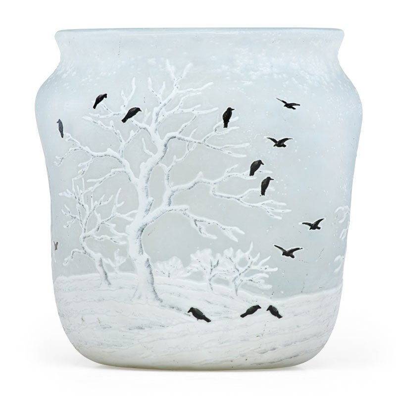 DAUM Winter scenic vase (1 of 4)