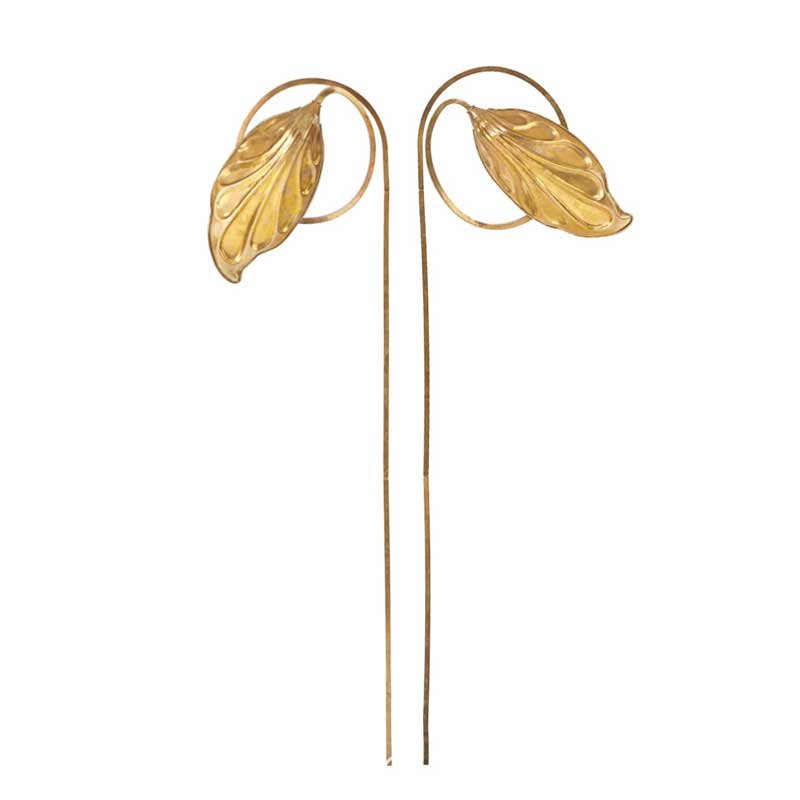TOMMASO BARBI Pair of leaf sconces (1 of 4)