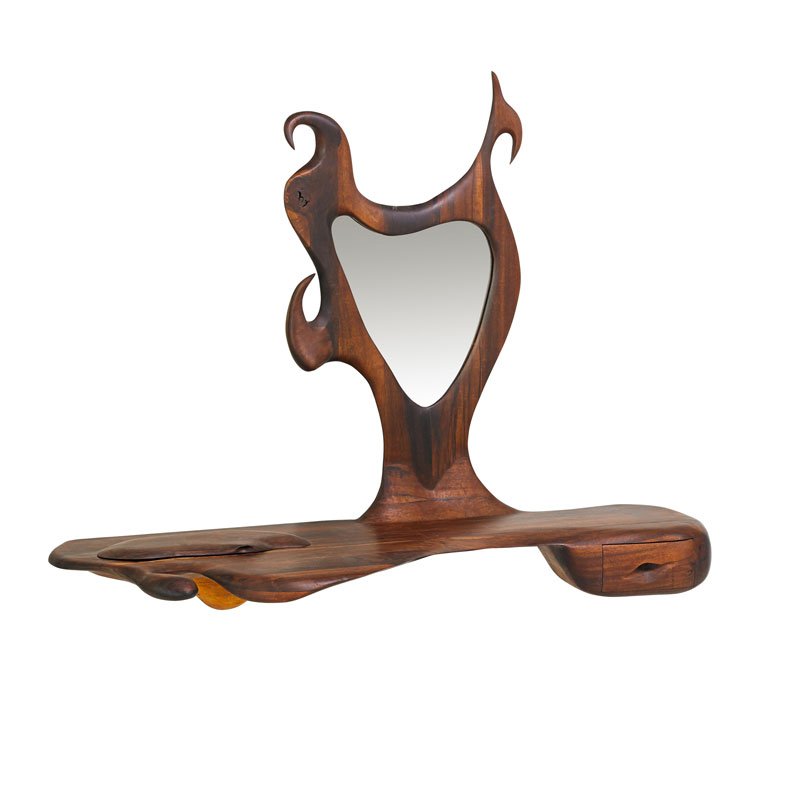 AMERICAN CRAFT Carved console and mirror (1 of 7)