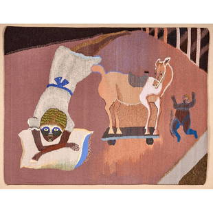 Francisco Benjamin Lopez Toledo (Mexican, b. 1940): Untitled; Weaving mounted to board; 43" x 56 1/2"; Provenance: Luis Barragan; Juan Martin Gallery, Mexico City (acquired 1970); Provenance: The Adriana Williams Collection