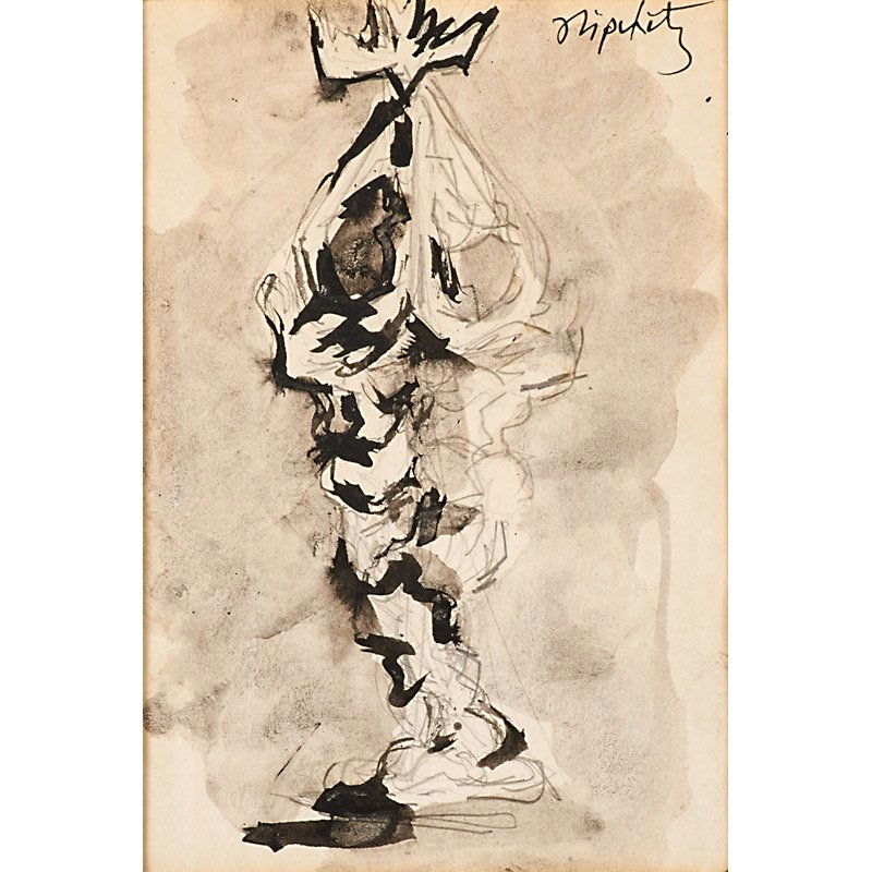 Jacques Lipchitz (French, 1891-1973): Untitled; Ink and pencil on paper (framed); Signed; 9" x 6" (sheet); Provenance: Private Collection, New Jersey