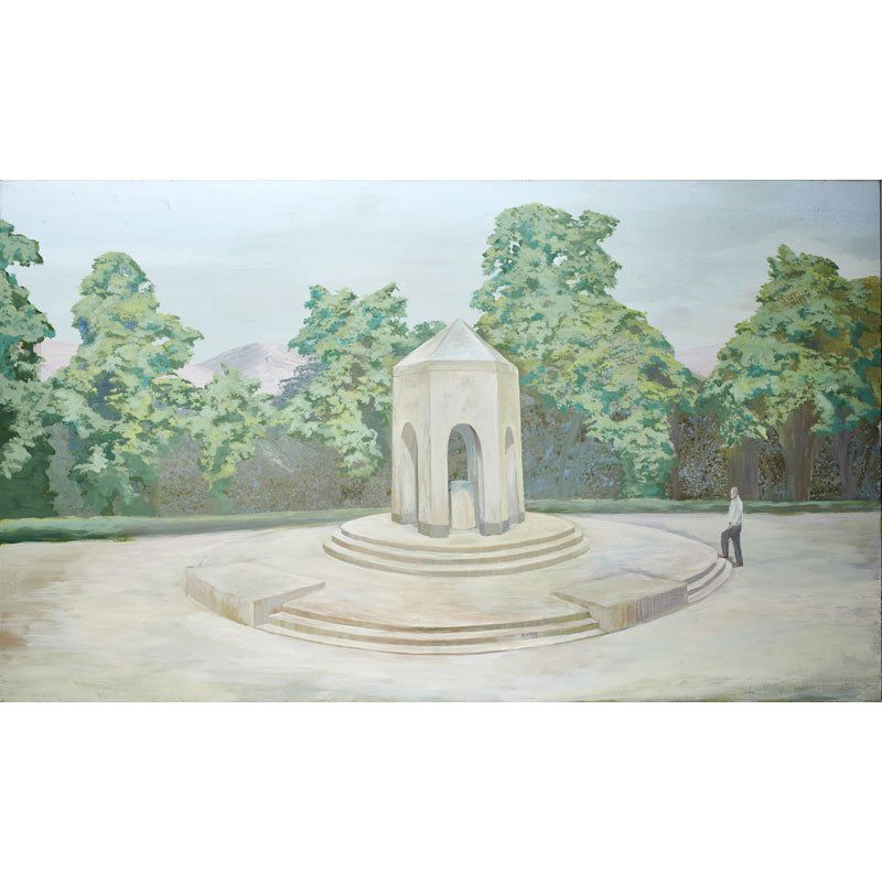 PETER BUSCH (German, b. 1971): Besucher" (Visitor), 2005 Acrylic on canvas (unframed) Signed and dated to verso 51" x 86