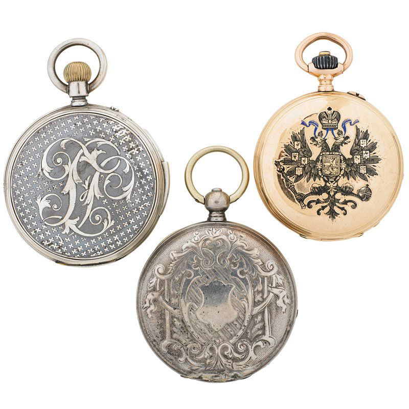 CHINESE OR RUSSIAN MARKET POCKET WATCHES, 19TH C. (1 of 10)