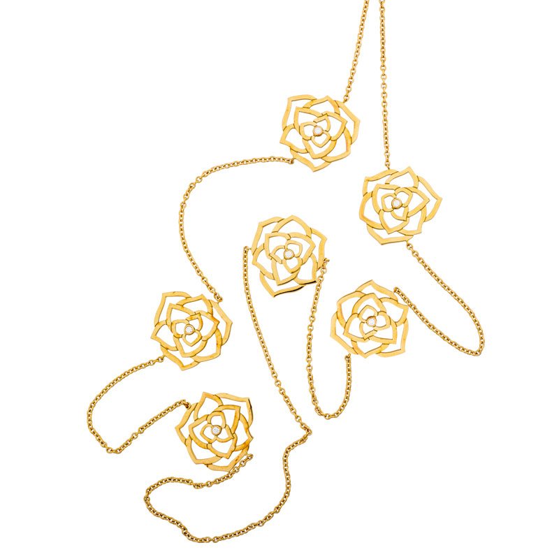 PIAGET "ROSE" DIAMOND & GOLD LONG NECKLACE (1 of 2)