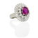 UNHEATED BURMA RUBY, DIAMOND & WHITE GOLD RING
