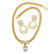 PEARL OR DIAMOND & YELLOW GOLD NECKLACE, EARRINGS