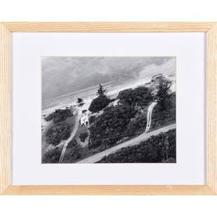 TACITA DEAN (British, b. 1965): Gelatin silver print; "Aerial View of Teignmouth Electron, Cayman Brac 16th of September 1998," 2000 (framed); Signed, dated, and numbered 61/100; 7 1/2" x 9 1/2" (sight); Provenance: Cubitt Street Ga