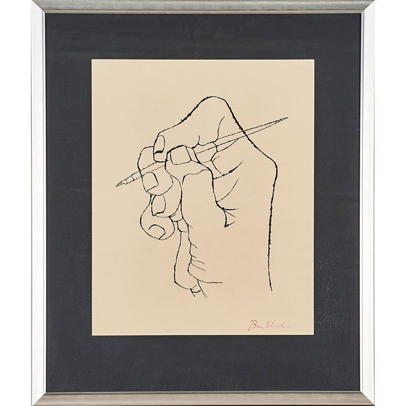 BEN SHAHN (American, 1898-1969): Lithograph; "The First Word of Verse Arises" from the Rilke Portfolio, 1968 (framed); Signed in plate; 22" x 17" (sight)