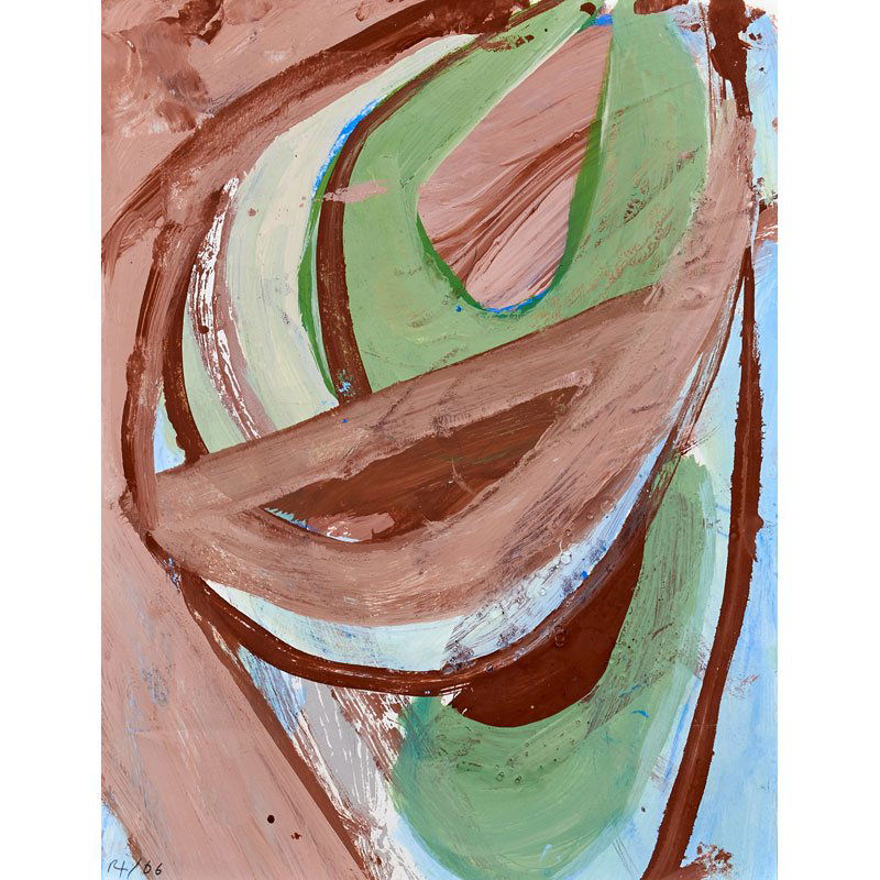 ROBERTO JUAREZ (American, b. 1952): Two gouache and mixed media works on paper; "Musica," 2007 and Untitled (red and green abstract), 2006 (both unframed); Both signed and dated to verso, one titled; Larger: 14" x 11"