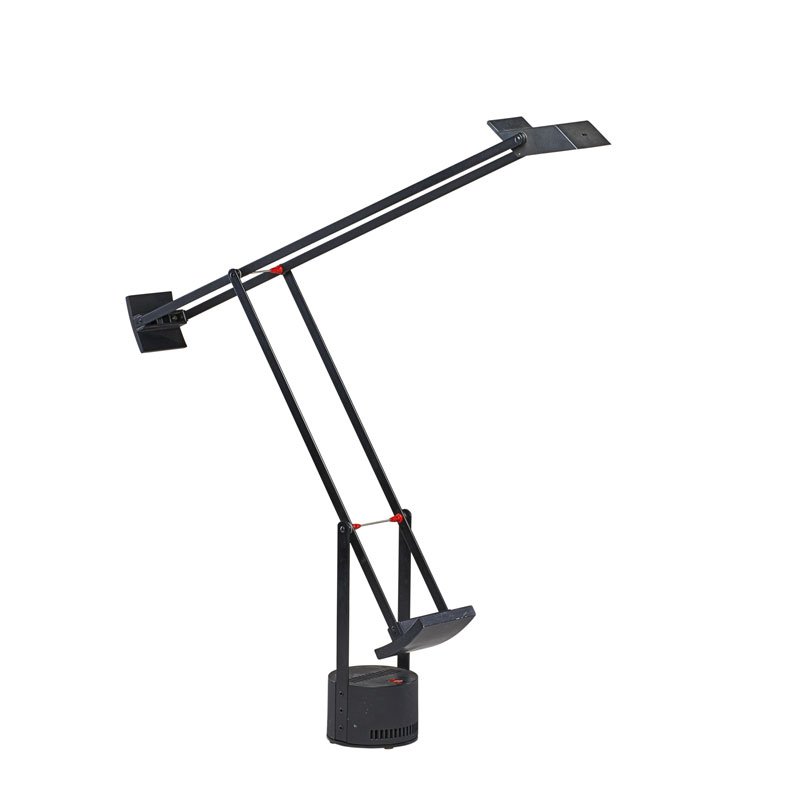 RICHARD SAPPER; ARTEMIDE: Tizio 35" table lamp, Italy, 1970s; Chromed steel, plastic; impressed marks; As shown: 31" x 24" x 3 1/4