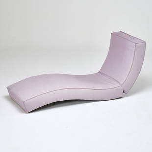 FRANCESCO ROTA; PAOLA LENTI: Wave" outdoor chaise lounge with adjustable backrest, Italy, 2000s; Rope and aquatech yarn upholstery, cataphoresis-treated steel, plastic spacers; As shown: 31" x 27" x 75