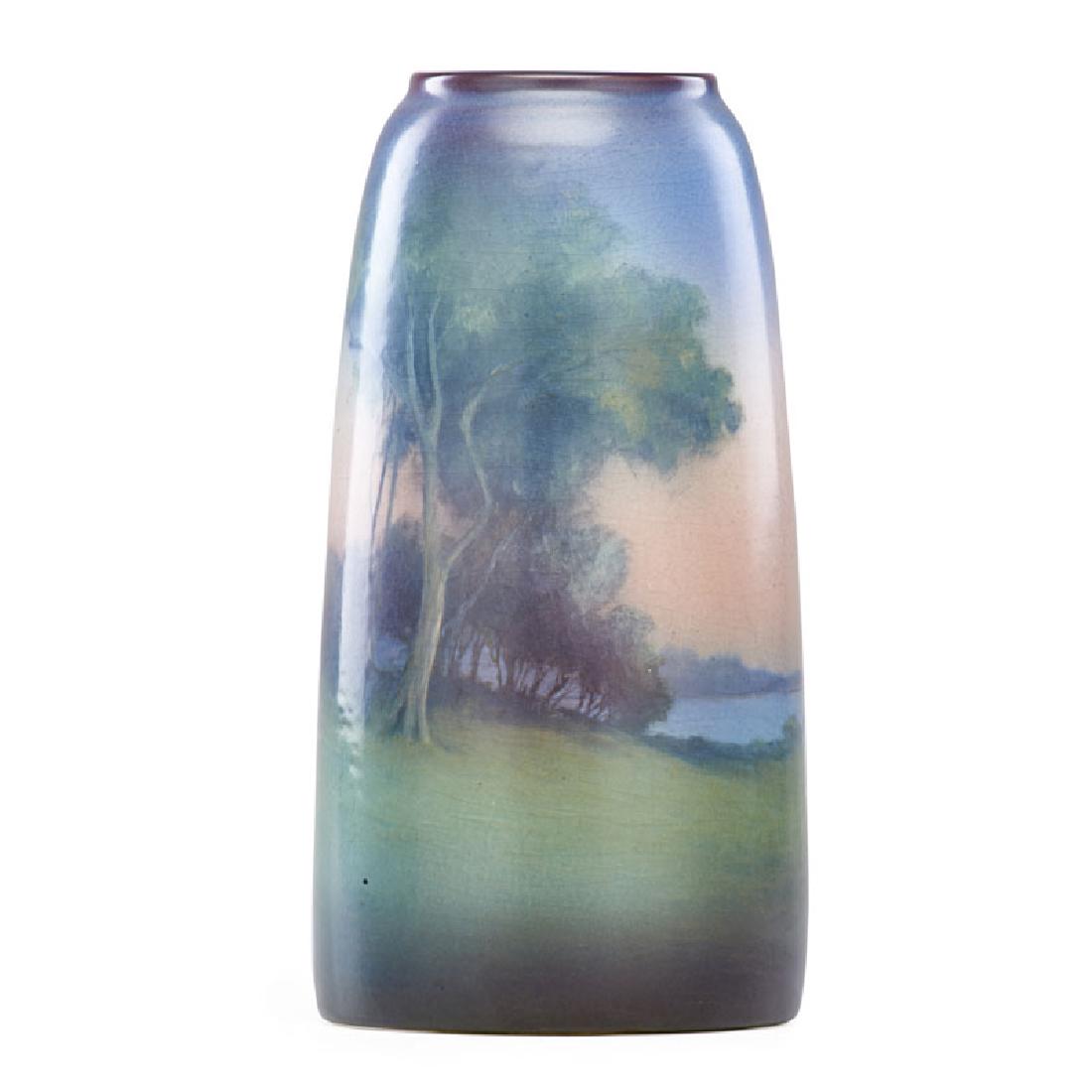 LENORE ASBURY; ROOKWOOD Large Scenic Vellum vase (1 of 3)
