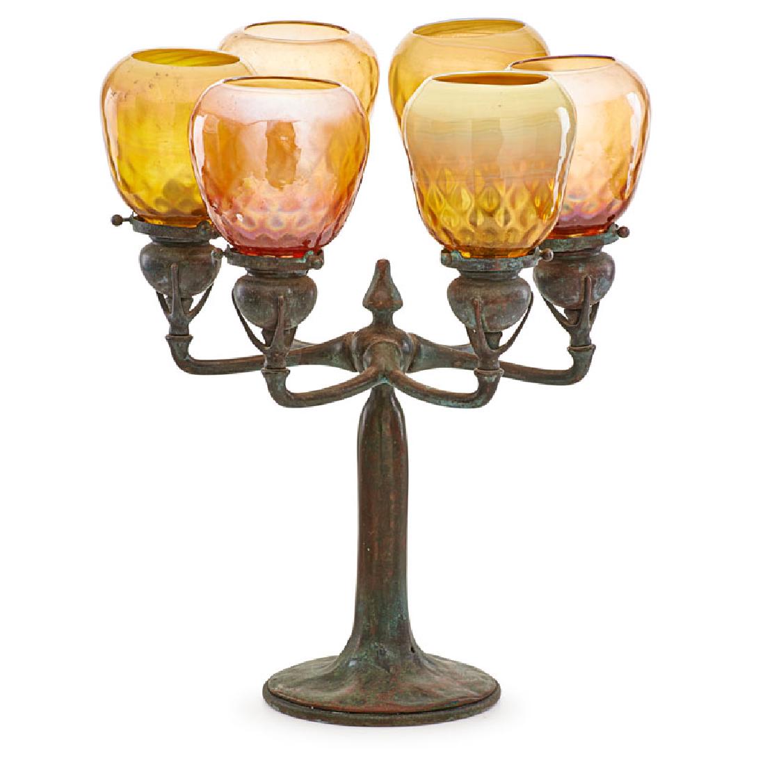 TIFFANY STUDIOS Candelabrum lamp (1 of 2)