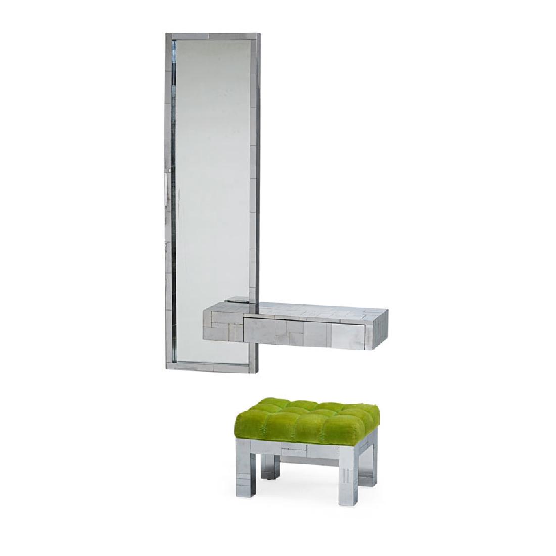 PAUL EVANS Cityscape mirror, console, and stool (1 of 5)