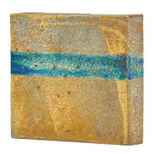 WILLIAM WYMAN Slab vase: WILLIAM WYMAN (1922 - 1980) Slab vase, Massachusetts, 1967 Glazed stoneware Signed and dated 8 1/4" x 9 1/2" x 1 3/4"