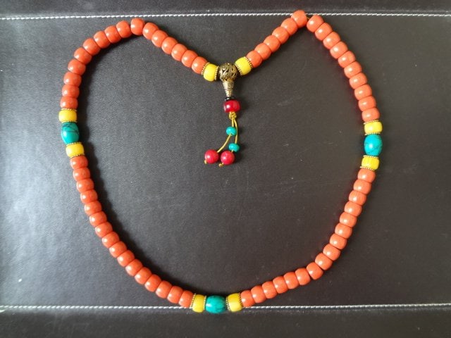 Qing Dynasty Necklace with Precious Stones and Turquoise (1 of 5)