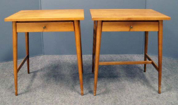 PAIR PAUL MCCOBB MAPLE BED SIDE STANDS: PAIR PAUL MCCOBB PLANNER GROUP FOR WINCHENDON MAPLE BED SIDE STANDS. HEIGHT 24 1/2""; WIDTH 22"" **NO IN-HOUSE SHIPPING**