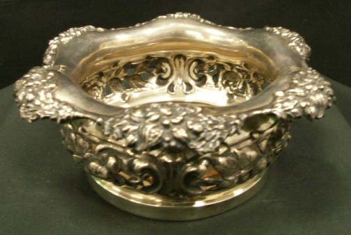 MAUSER RETICULATED STERLING WINE CADDY