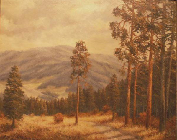 OIL ON ARTIST BOARD, PANORAMIC MOUNTAIN LANDSCAPE: OIL ON ARTIST BOARD, PANORAMIC MOUNTAIN LANDSCAPE, SIGNED MAX WEBER, (GERMAN, 19/20TH CENTURY). 26 X 31 1/2; FRAMED-OVERALL 32 X 38"" **NO IN-HOUSE SHIPPING**