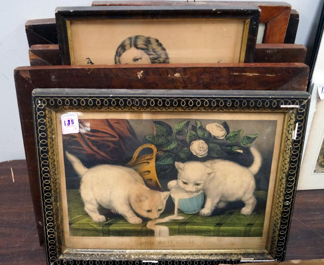 LOT (6) ASSORTED CURRIER & IVES HAND COLORED (1 of 1)