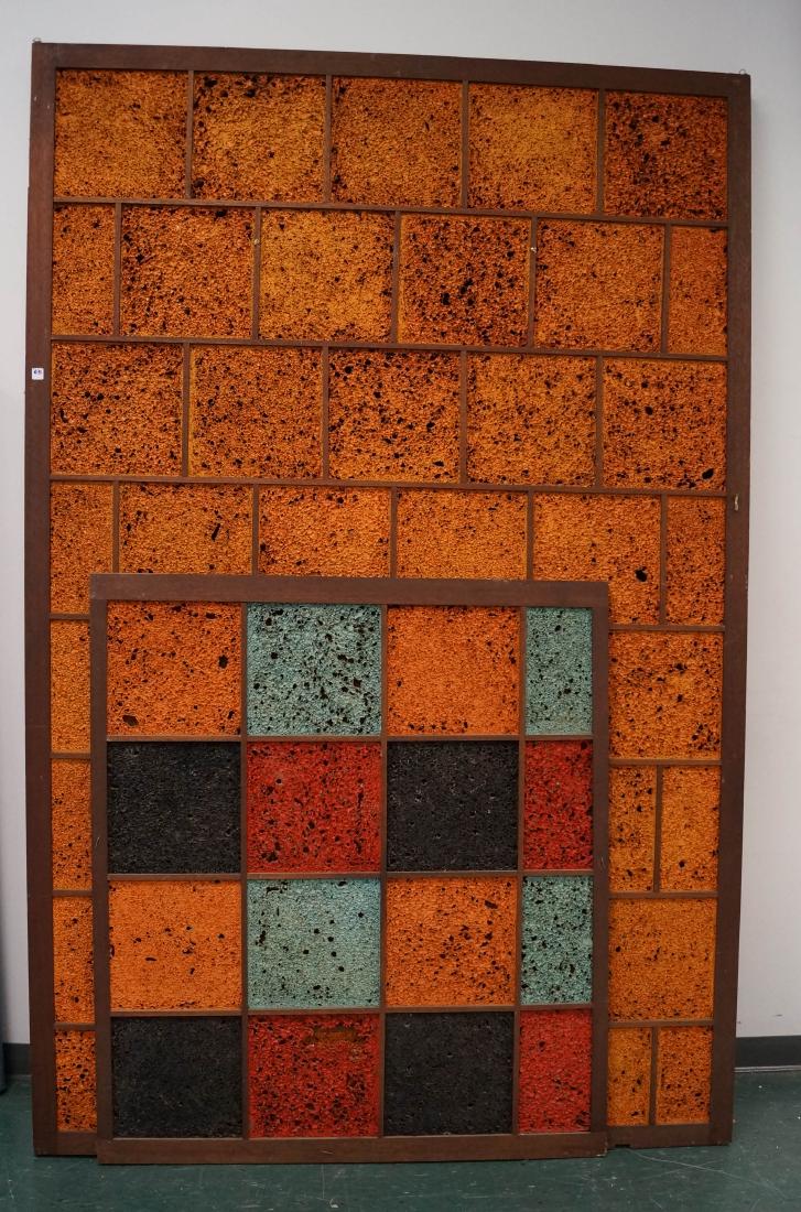 LOT (4) MID-CENTURY PAINTED FIBERGLASS AND MAHOGANY (1 of 2)