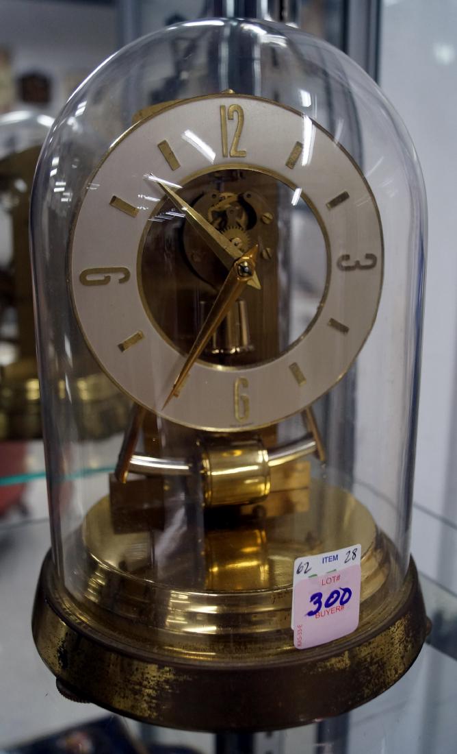 KUNDO BRASS ELECTRONIC SHELF CLOCK WITH GLASS DOME, (1 of 1)