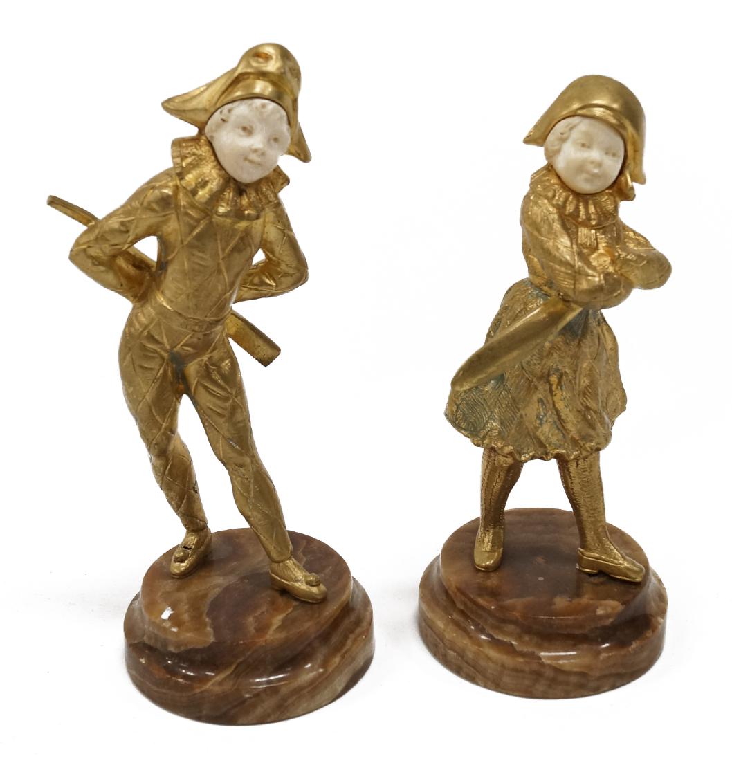 AFTER CHIPARUS, PAIR GILT BRONZE FIGURES OF CHILDREN (1 of 2)