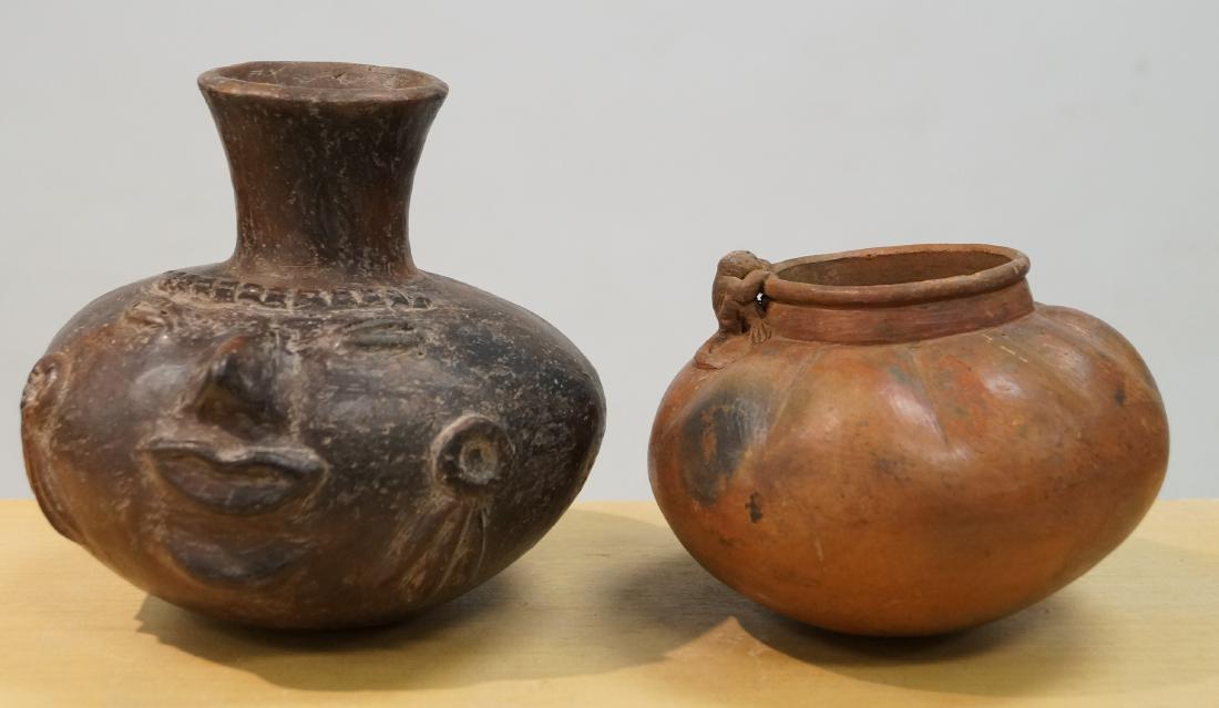 LOT (2) PRE-COLUMBIAN MESO-AMERICAN POTTERY VESSELS. (1 of 3)