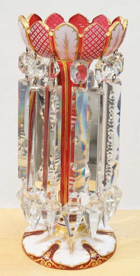 BOHEMIAN CRANBERRY GLASS GILT DECORATED LUSTER. (1 of 1)